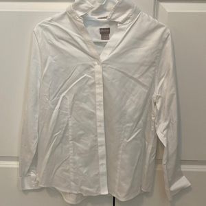 Chicos size 1 (fits size 8) long sleeve white blouse